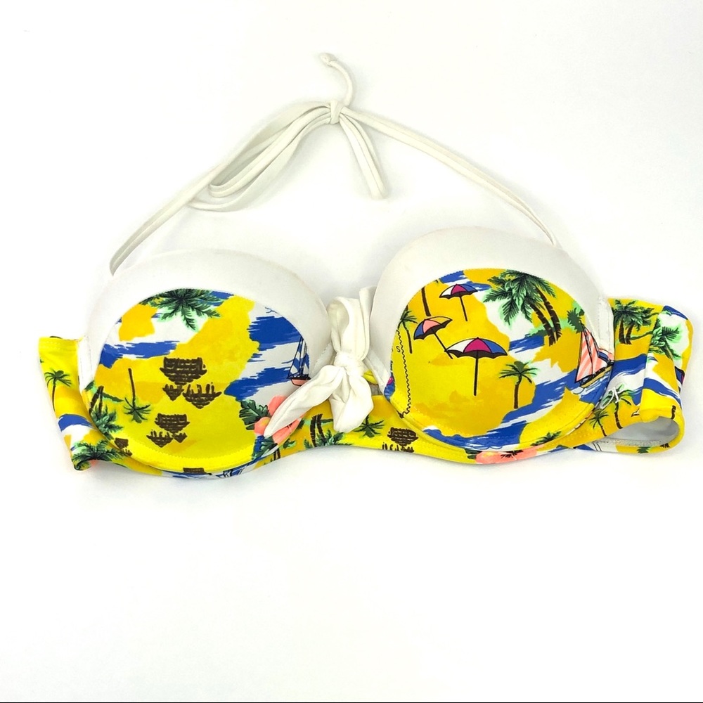 OP Yellow Print Beach Scene Bikini - Picture 8 of 8